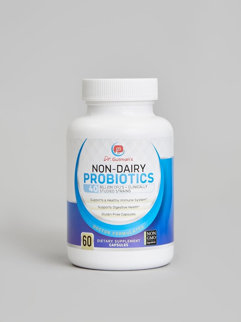 Dr. Gutman 's ® Non- Dairy Nejlepší Probiotika pro ženy a muže, Non- GMO, All- Natural Probiotika s 40 Miliony CFU Digitative Health and Imunitary System Support, 60 Gluten- Free, Veggie Kapsle