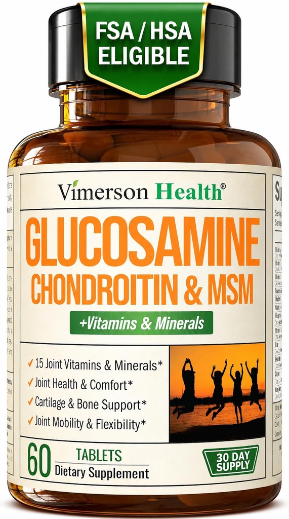 Glucosamine Chondroitin MSM Dodatek - Pokročilé společné doplňky pro muže a ženy w / Glucosamine Sulfath 1000mg, Chondroitin Sulfath & MSM, vitamin B12 a více pro společné zdraví - FSA Způsobilé