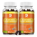 (2 Pack) Black Seed Oil Sea Moss Gummies with Ashwagandha, Burdock Root, Linden Honey, Elderberry, Turmeric, Vitamin C, D3 & Zinek - Podporuje imunitu, Spojky, Digestion, Vlasy a kůže, Vegan Gummies 120