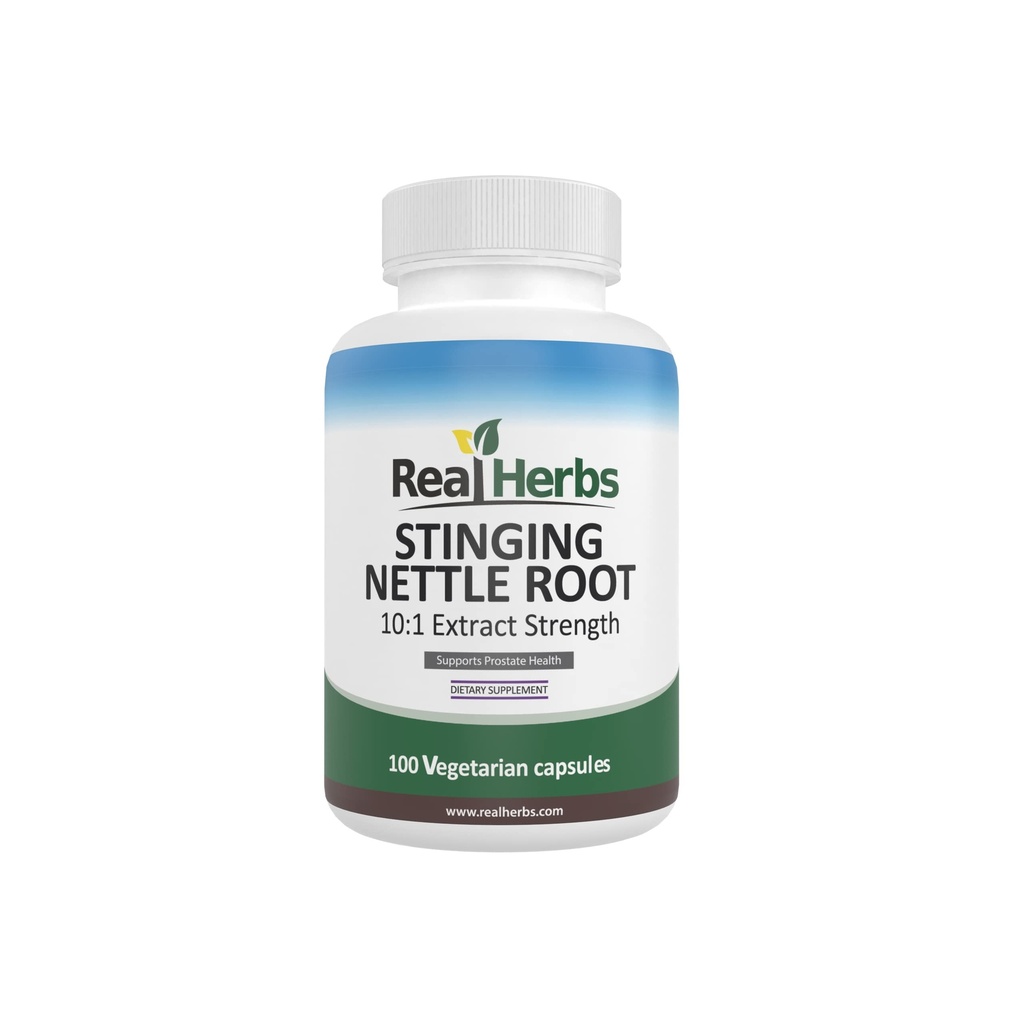 Real Herbs String Nettle Root Extract 7500mg (750mg z 10: 1 Extract) - Vegetarian Friendly, Non- GMO, Gluten- Free - Podporuje Prostate & Urinary Health - 100 Kapsle