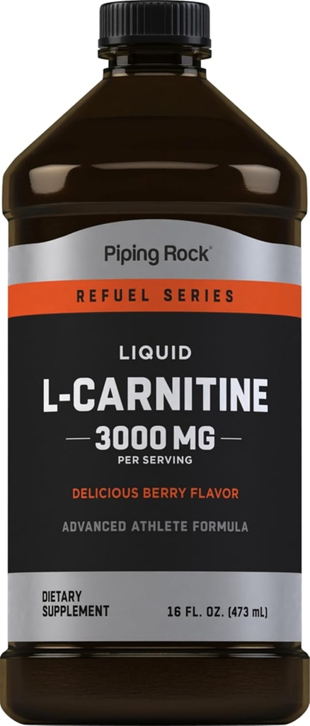 Piping Rock L- Carnitin Liquid CLAS124; 3000mg CLAS124; Berry Flavor CLAS124; Advanced Athlet Formule CLAS124; Refuse Series Supplement CLAS124; Non GMO, gluten zdarma