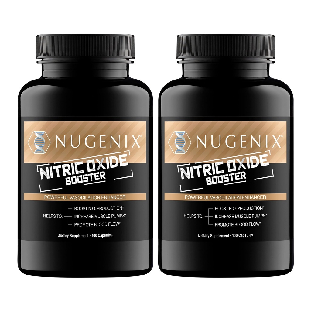 Nugenix Nitric Oxide Booster Supplement - Nitric Oxide Flow, L- Arginin, L- Citrulin, Pine Bark Extract - Vasodilator - 200 Počet