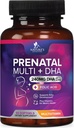 Prenatální vitaminy s kyselinou listovou & DHA, Podpora rozvoje plodu s folátem & Omega 3, Prenatal Multivitamin pro ženy, Vitamin A, C, D, B6, B12 & železo, dodatek k těhotenství - 60 Softgels