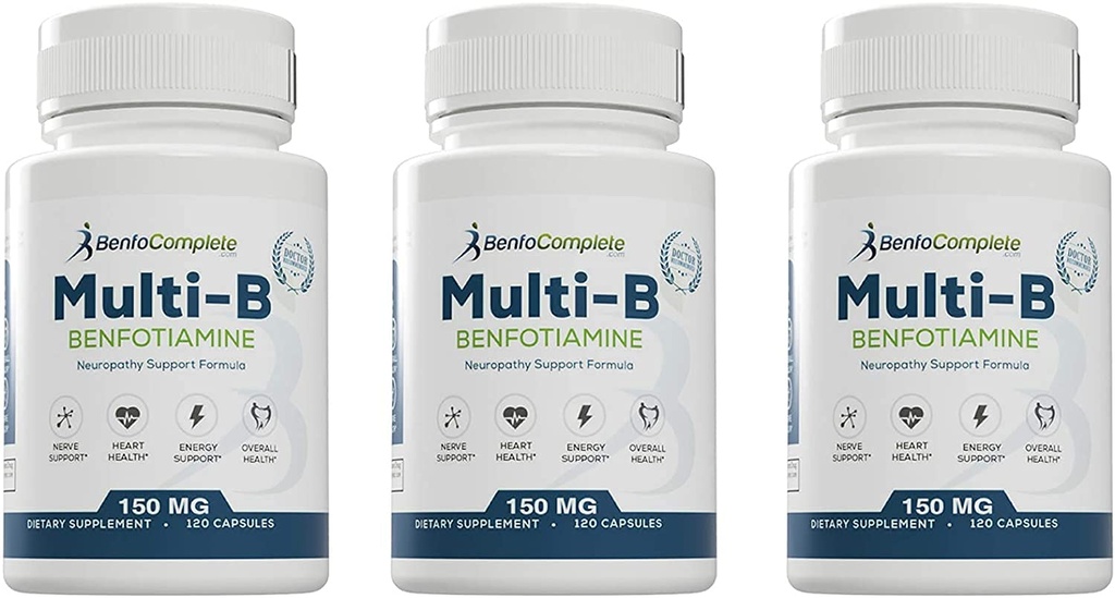 Benfotiamin Multi- B neuropatie Support Formule pro nutriční podporu neuropatie - 360 kapslí - Balení 3 lahví