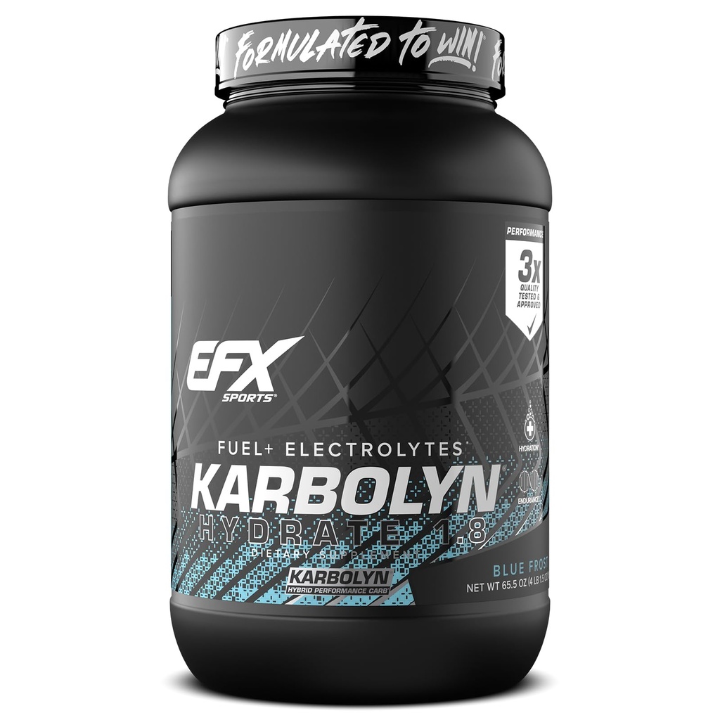 EFX Sports Karbolyn Hydrate S124; Karbohydrát prášku + Electrolytes SERV124; Sugar Free Sports Drink Mix SERV124; Fuel & Hydration SERV124; Stimulant Free SERV124; 66 Servings (Blue Frost)