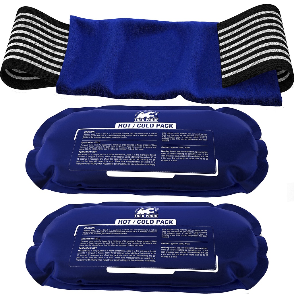 Ledové balíčky pro zranění opakovaně použitelné (3- Kousek Set) - Horká a studená Ice Pack Therapy Gel Wrap Support - Podporuje obnovu, kloubní a svalová bolest - kolena, záda a další (3 ks Set - Classic)
