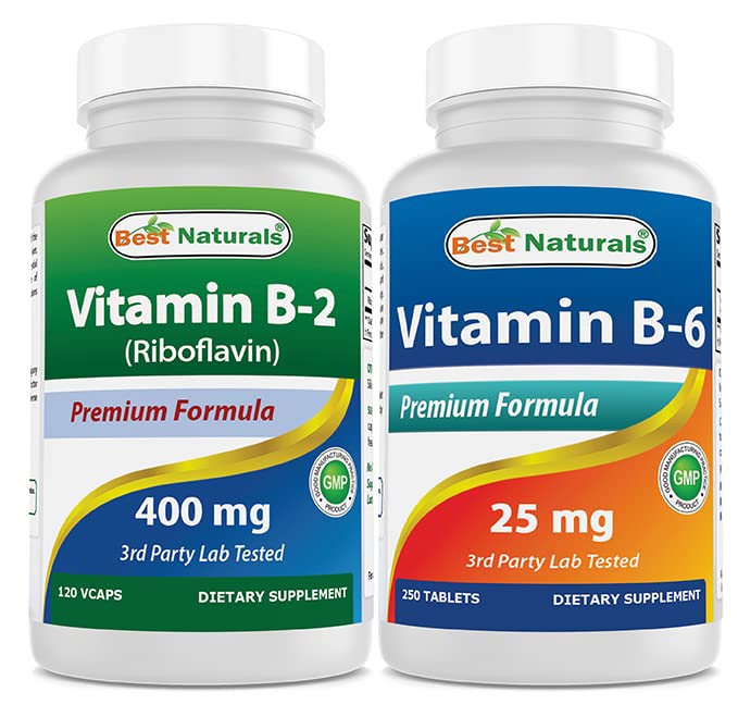 Nejlepší Naturals Vitamin B2 (Riboflavin) 400mg & Vitamin B-6 25 Mg
