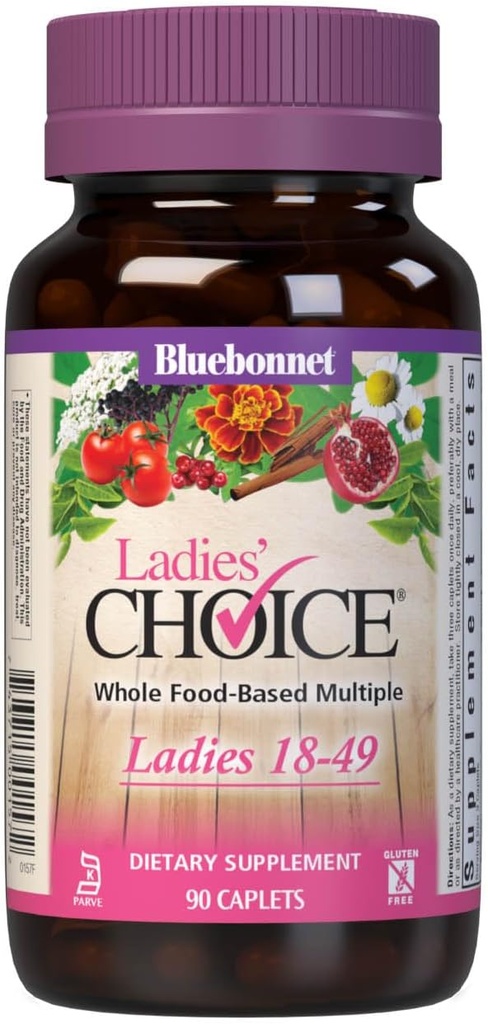 Bluebonnet Nutrition Lady 'Choice Whole Food- Based Multiple pro ženy 18-49, 90 Count Purple / Pink