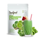 Sunfood Organic Supergreens & Protein - Zelené Superfood Powder, Organic Protein Powder, Plant Based Vegan Protein, Super Green for Gut Health w / Chlorella & Spirulina, 23g Protein Per Serving - 8 oz