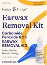 Foster & Thrive Earwax Removalní Kit, Softens & Loosens Excess Earwax, Safe, Gentle and Non-Irritating, Carbamid peroxid 6,5%, Obsahuje kapky a ušní syringe Bulb, 0.5 Oz