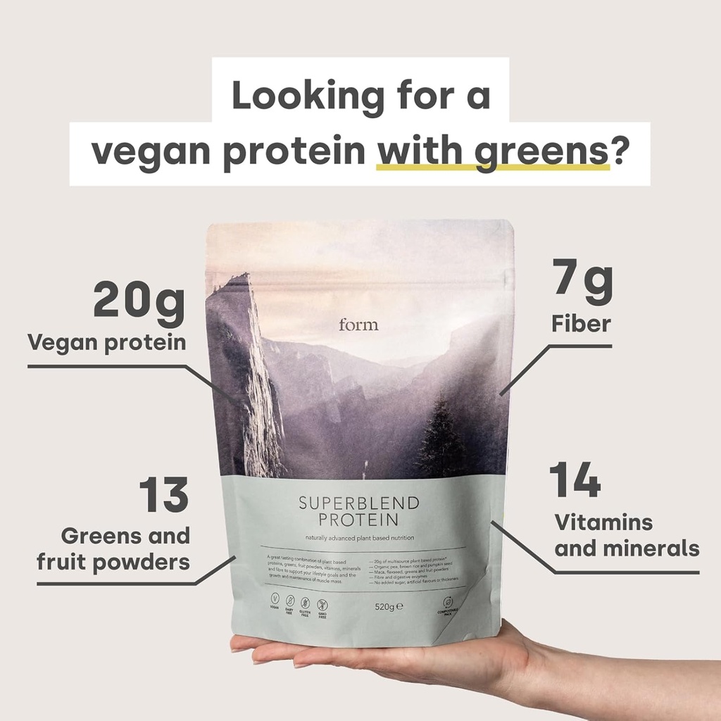 Supravodivý protein - Veganský proteinový prášek se superpotravinami, vitamíny a minerály - 20g rostlinného proteinu na jedno servírování (Čokoládový oříšek)
