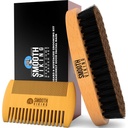 Beard Brush and Comb - Natural Boar Bristle Beard Brush & Beard Comb pro muže - Dárková sada péče o vlasy pro muže - Styling, Grooming & Shaping Tools