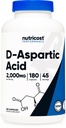 Nutricost D- aspartová kyselina (DAA) Kapsle 2000mg per Serving (180 Kapsle) - Non- GMO doplněk