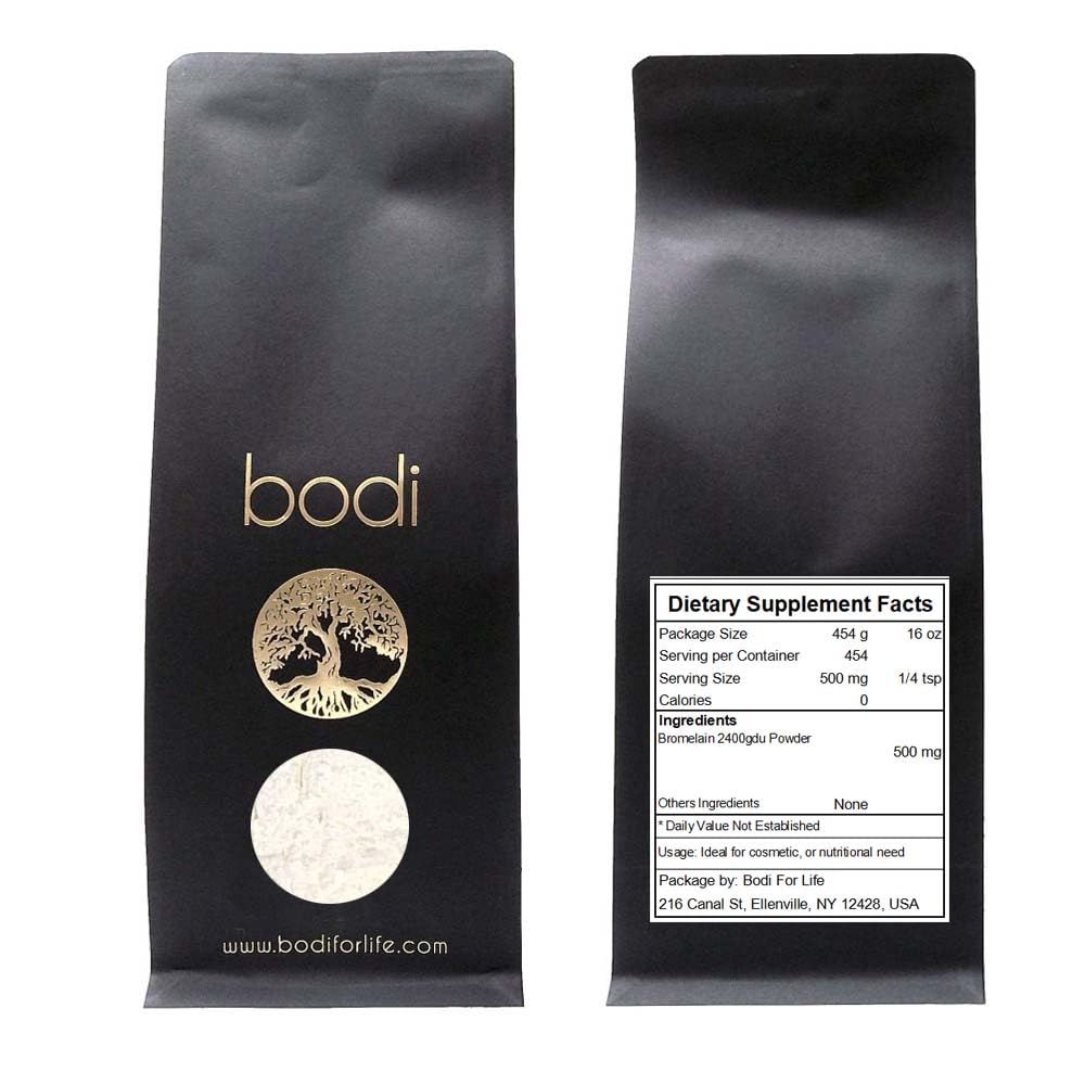 bodi: Bromelain Powder 2400gdu Extract 124; 2oz to 5lb OF 124; 100% Pure Natural Hand Crafted (16 oz)