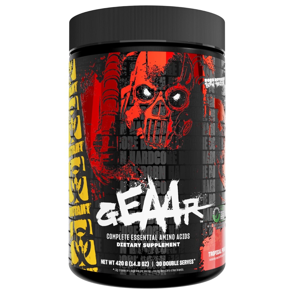 Mutant GEAAR - 9.4g EAA Powder + Arginin, 7g BCAA, 4g Leucin, Electrolyty, Coconut Water, 30 Serings - Fruit Punch