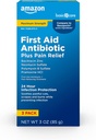 Základní péče Maximální síla první pomoc Triple Antibiotic Ointment, Relief bolesti pro malé kusy, škrabky a popáleniny, 3 unce (balení po 1)