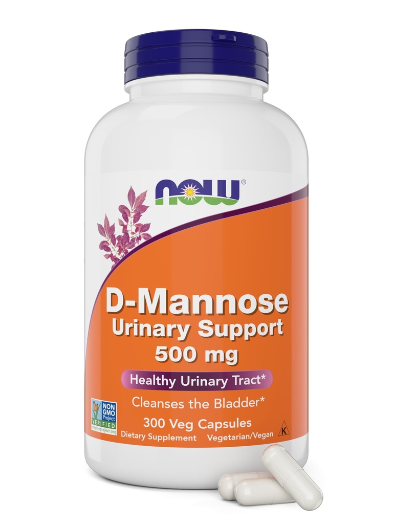 Nyní D-Mannose 500 mg, 300 Kapsle - Vegan, NeGMO doplněk pro ženy a muže - Podporuje zdravé močení Trakt, čistí močové měchýře