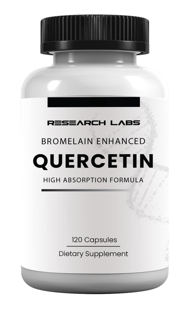 Research Labs Quercsalis ™ Quercetin w / Bromelain, 120 Veg Kapsle. Vysoký absorpční vzorec. Podporuje srdce zdraví, imunitní, anti- Flare Up, anti- Oxidant zdraví