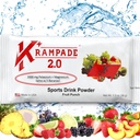 Krampade 2.0 2K: 50 mg hořčíku + 2000 mg kalium cramp Relief Electrolyte Drink Powder: Rychlejší zotavení, Pomalejší únava, Optimalizovaná hydratace currency 124; 20 Jednorázové-servírovací balíčky (ovocný punč)