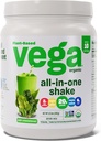Vega Organic All- in- One Vegan Protein Powder, Plain Unslazený - Superfood Ingredients, Vitaminy pro podporu imunity, Keto Friendly, Pea Protein pro ženy a muže, 13.5 oz (Balení květen Vary)