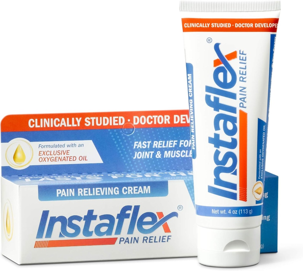 Instaflex Pain Relief Cream Dodává klinicky studované bolesti úlevy od artritidy, bolesti zad, drážek a kloubů a svalové bolesti (4 oz)