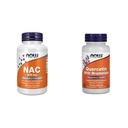 Nyní doplňky, NAC (N- Acetyl Cystein) 600 mg se Selenium & Molybden, 100 Veg Kapsle & Nyní Quercetin s Bromelain - 60 Veg Kapsle