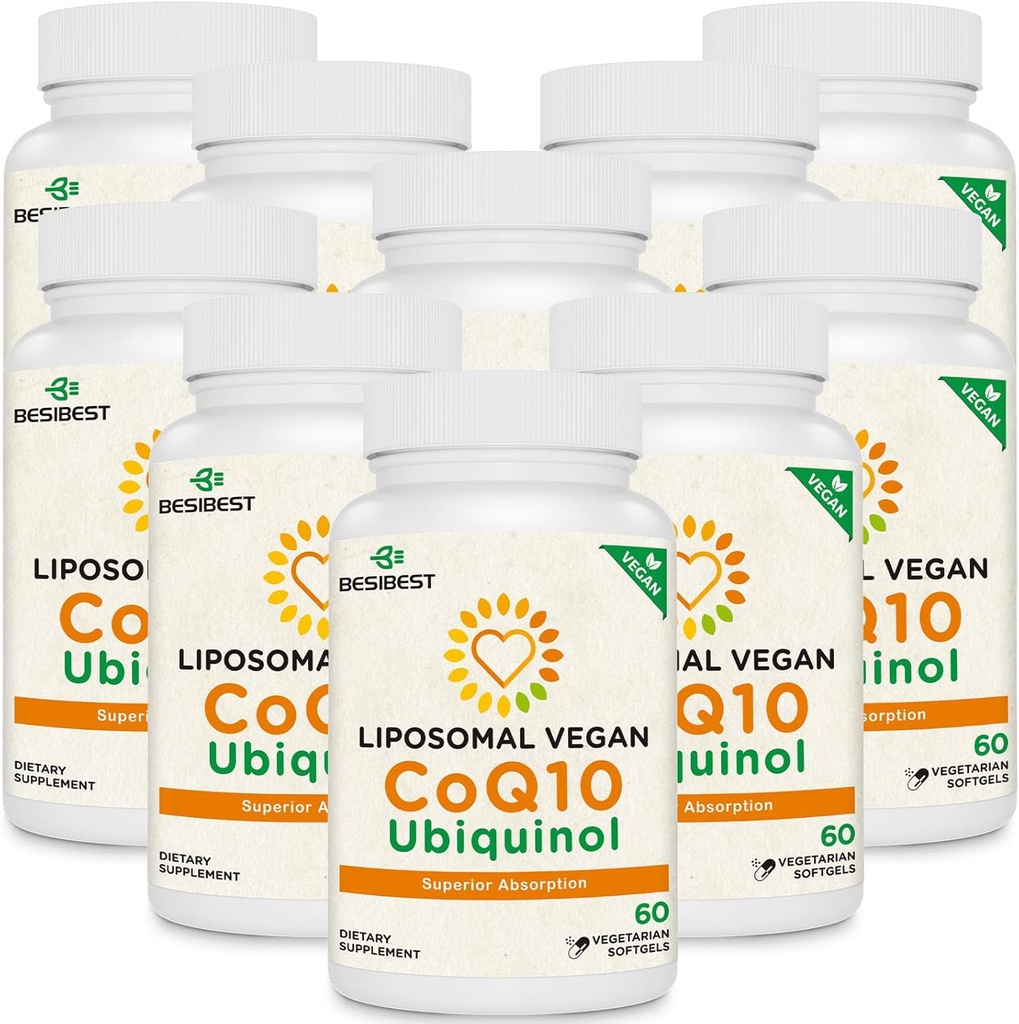 1000mg Liposomální CoQ10 Ubiquinol, 600 Veganských Softgels, High Absorption Ubiquinol CoQ10 Supplement, Active Antioxidant Form of Coenzym Q10 for Heart Function & Energy Production