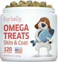 Losos olej pro psy - Divoký aljašský rybí olej pro psy - Omega 3 pro psy - Litch Relief for Dogs - Dog Joint Health - Pes Alergie Relief - Dog Itch Relief - 120 Dog Fish Oil Soft Chews