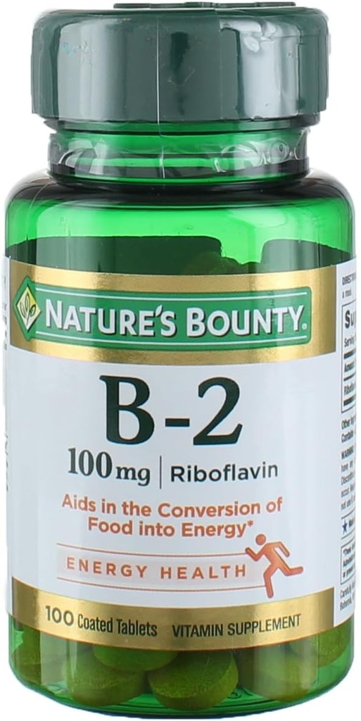 Nature 's Bounty Vitamin B-2 100 mg, 100 potahovaných tablet