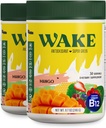 Wake Antioxidant Super Zelené, Zelené Prášek ke snížení Bloat, Spirulina & Chlorella, Vitamin B12, Non- GMO, Zdravá strava pro ženy, Enzymy, Probiotika, Acai Berry & Camu Camu, 2 ks za 1 cenu