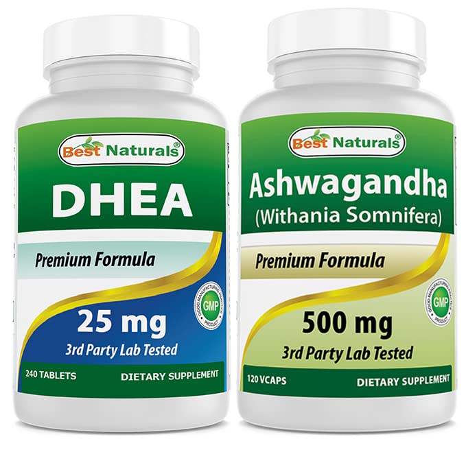 Nejlepší Naturals Dhea 25mg & Ashwagandha Extract 500 Mg