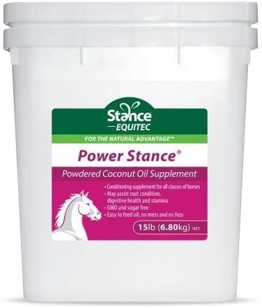 Stance Power Powerded Coconut Oil Horse Supplement - May Support Coat Condition, Digestive Health and Stamina, GMO & Sugar Free - 15 liber