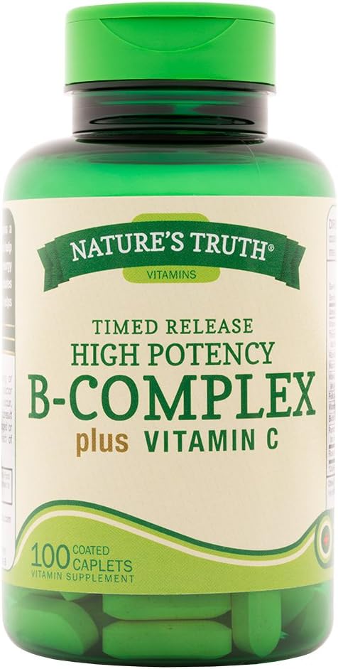 Nature 's Truth B-Complex Plus vitamín C čas propuštěn, 100 Počet (balení po 3)