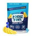 FocusFuel Energy Chews - Blue Razzberry Lemonade (15 Servings) - 100mg Caffeine + Alpha GPC + L-Theanine + B12, Magnesium - Velká chuť - No Crash nebo Jitters