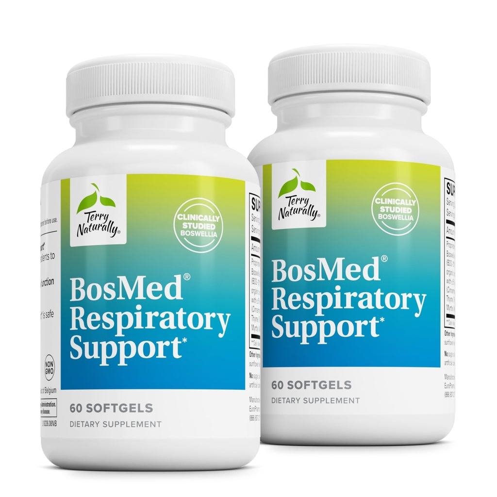 Terry Přirozeně BosMed Respirační Supplement - Respirační Supplement - Herbal Supplement for Lung Support - Zdravý Lung Supplement for Clear Bronchial Passages - 60 Softgels (balení po 2)