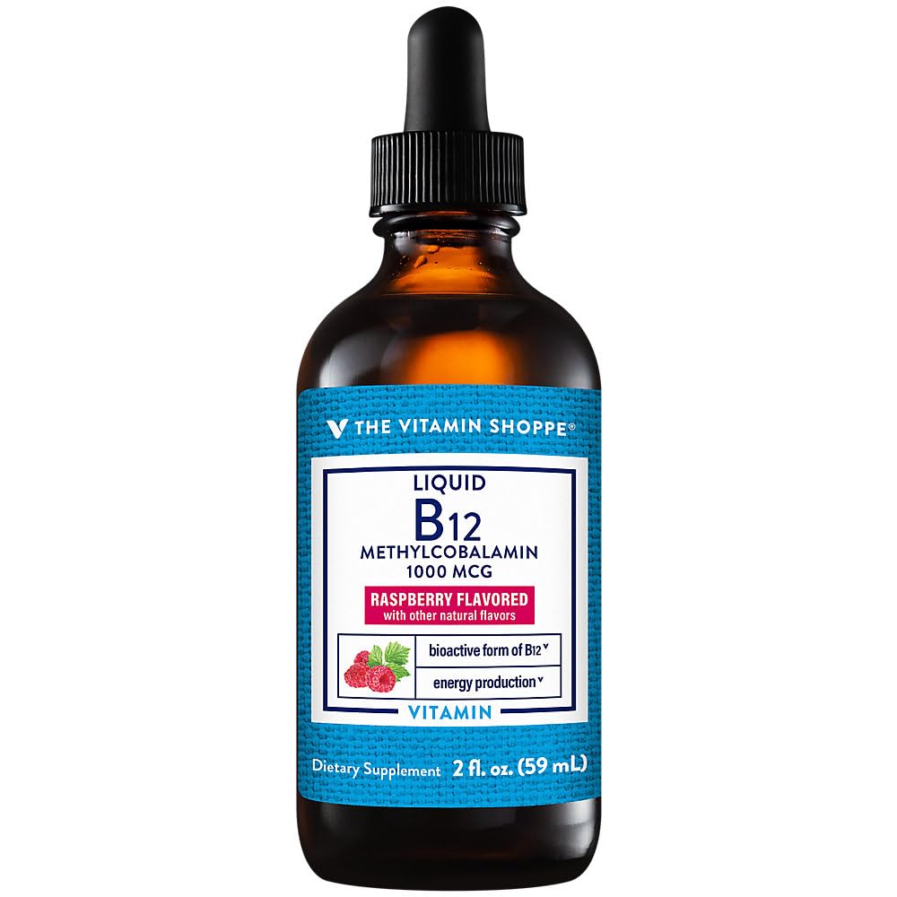 Vitamin Shoppe Liquid B12 Methylkobalamin - Energy Production - 1000 MCG - Malina (2 fl. oz.)