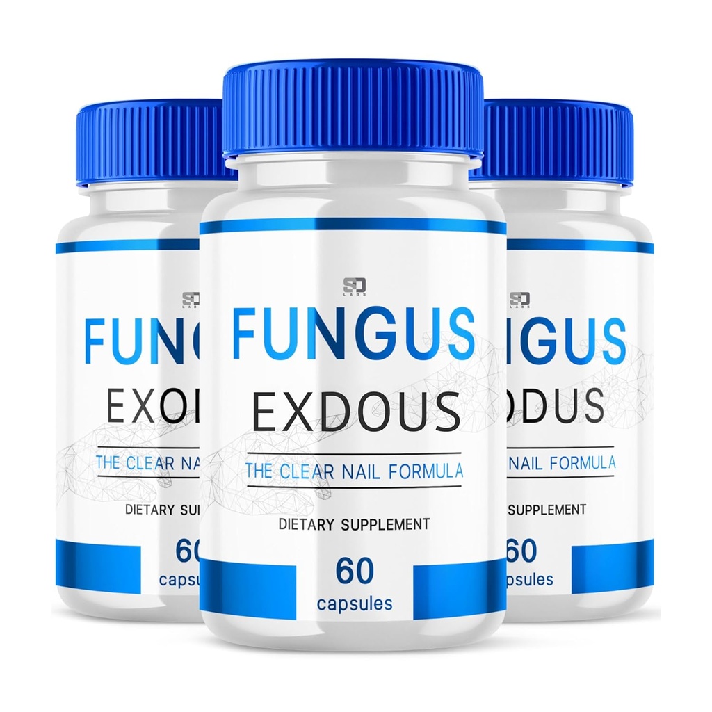 (Balení po 3) Fungus- Exdous - pilulky podporuje silné zdravé přírodní nehty - 180 Kapsle, bílá