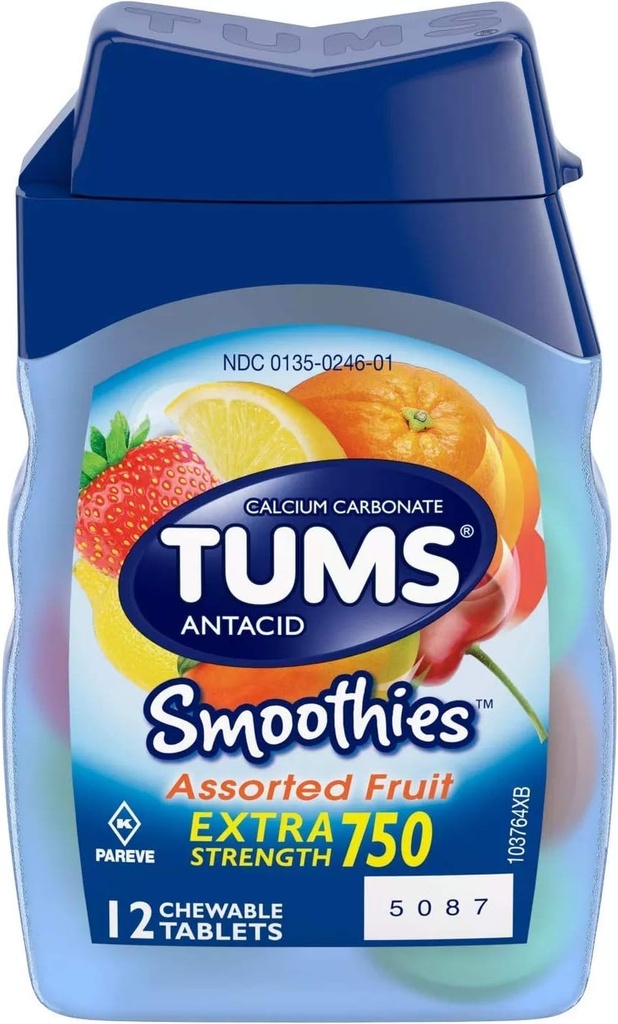 Tums Smoothies Antacid vápník dodatek, 12 ct