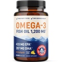 Triple Strength Omega 3 Fish Oil 1200 mg Oil 124; EPA & DHA OF 124; Wild Catched, Sustainable Sourced Omega33 Fatty Acids Omega3um 124; Premium Burless Fish Oil Supplementary 124; Non- GMO, Third- Party Testováno 124; 30 Softgels