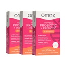 Omax3 Womens Probiotic + Prebiotic, Cranberry & Chicory Root, 20 Miliardy CFU, 6 Klinicky osvědčené páry, Vaginální pH, UTI, Bloating, (Balení květen Vary) 124; 90 Vege Kapsle (3 krabice)