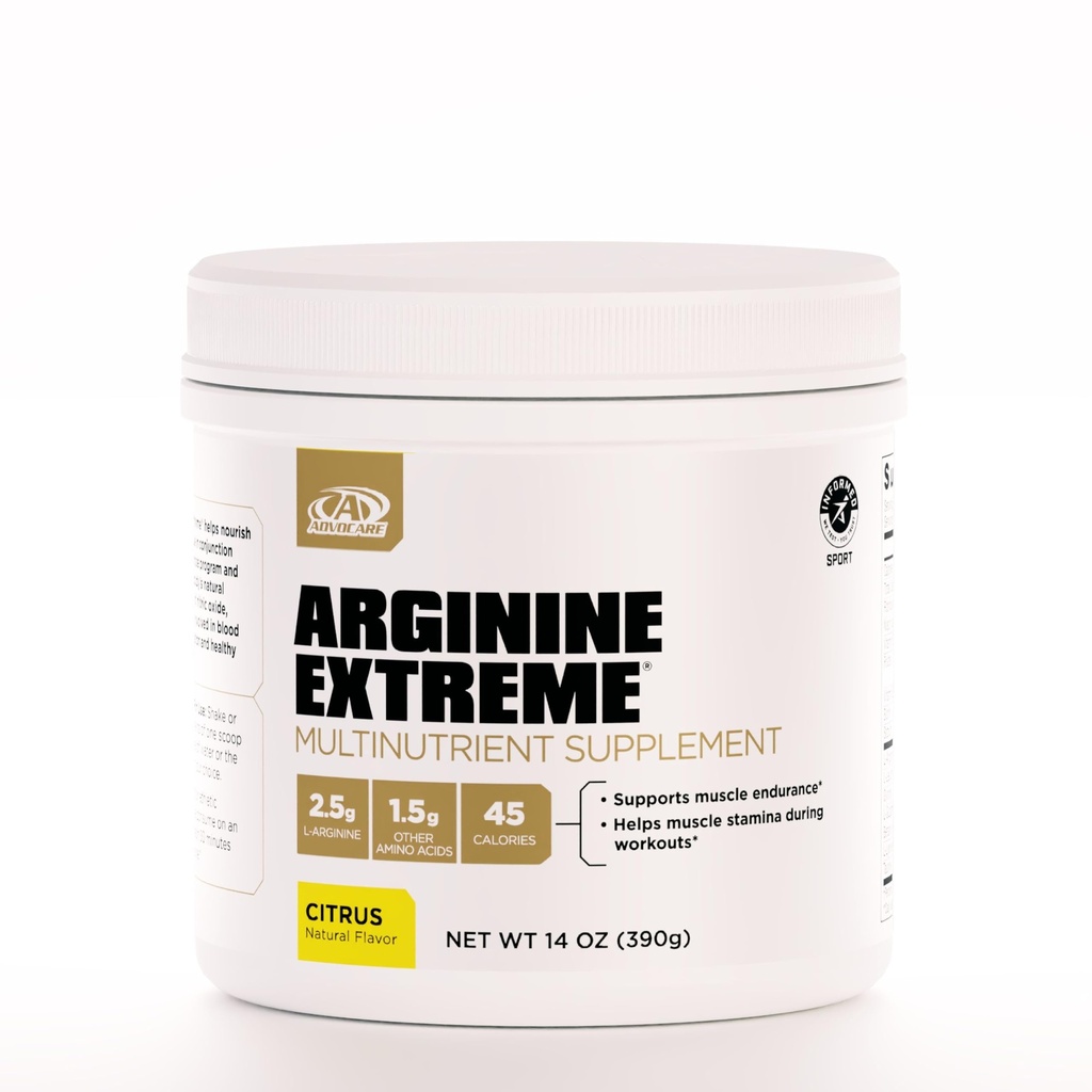 AvoCare Arginin Extrémní Multinutrient Dodatek - Předcvičení Amino Acids Dodatek - Podporuje Stamina & Endurance * - Zahrnuje vitamín B-12, L-Arginin & Více - Citrus, 14 oz