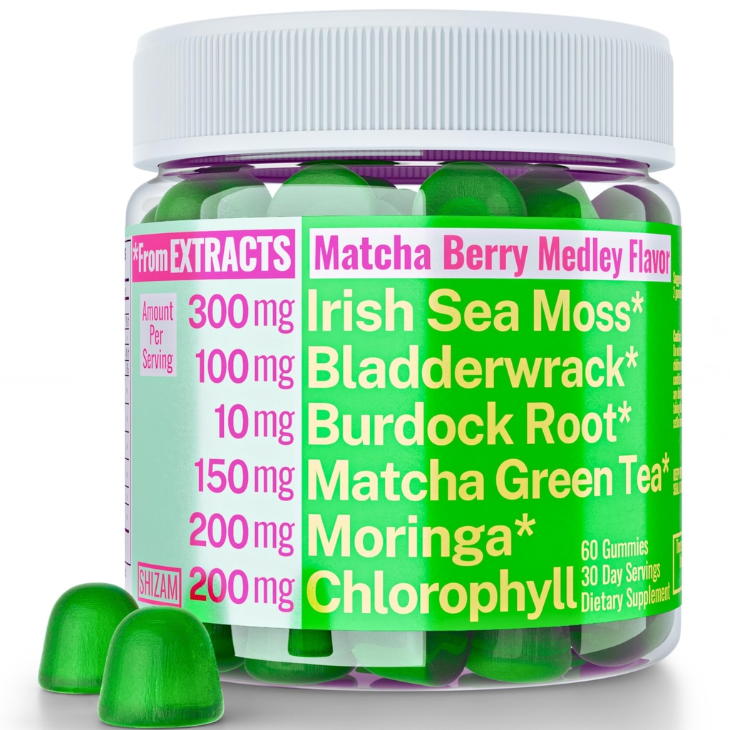 Moringa Irské moře Moss Chlorofyl EGCg Green Tea Burdock Root Bladderwrack Super Zelené gumy, Práškové kapsle pilulky tekuté kapky olej tinktura dodatek doplňky Alt, Organic Green Seamoss