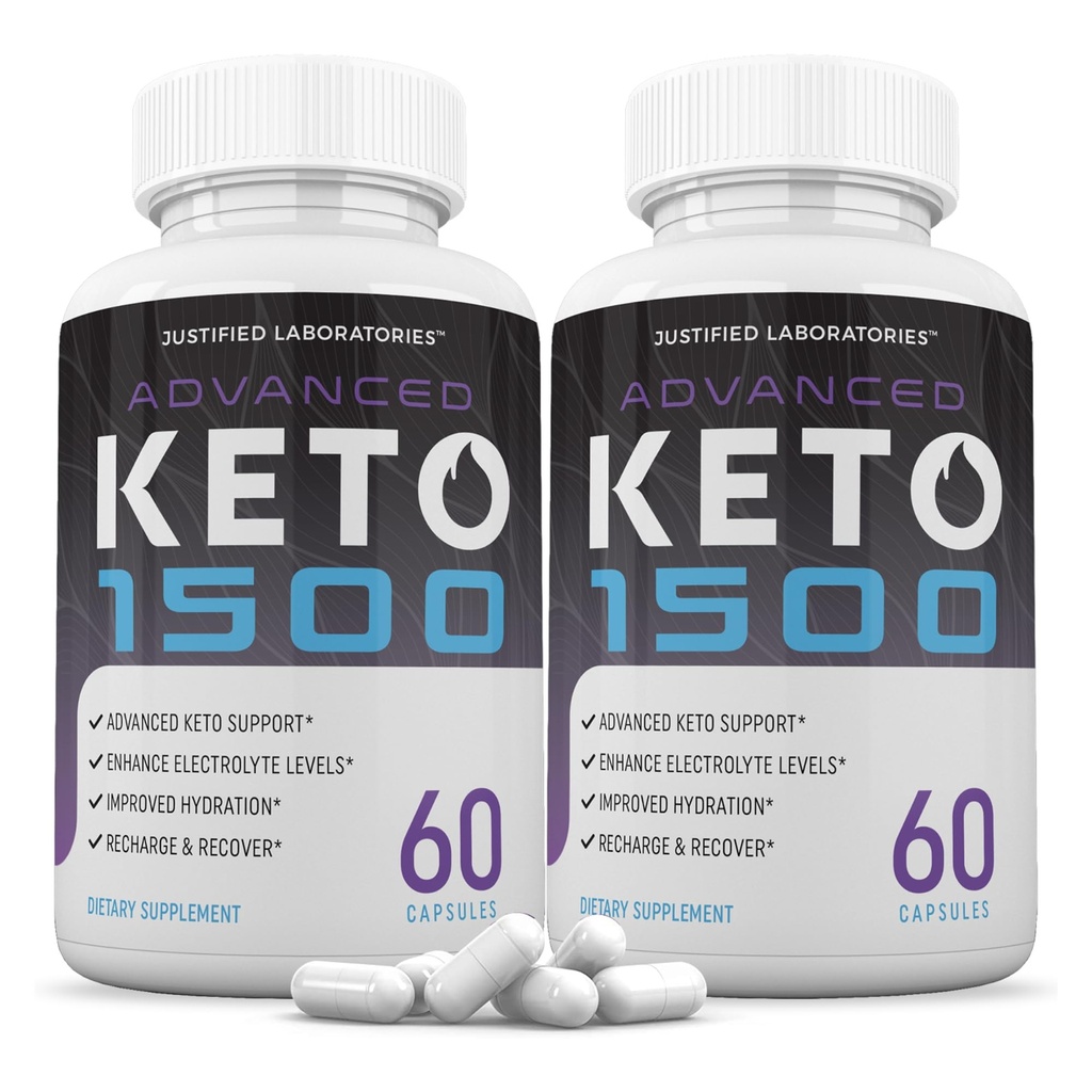 Odůvodněné laboratoře (2 Pack Advanced Keto 1500 Keto pilulky 1275MG Nový a vylepšený vzorec obsahuje jablečný ocet extra panenský olivový olej Powder Green Tea Leaf 120 Kapsle