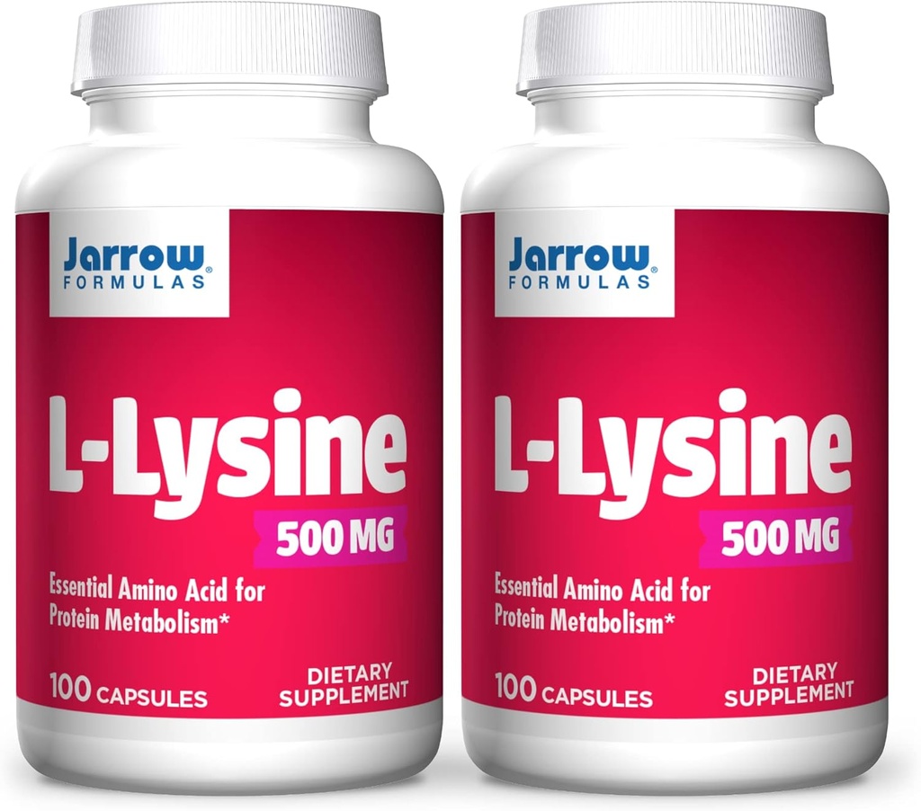 Jarrow Vibras L- Lysin, Asistenti v metabolizmu proteinů, 500 Mg, 100 Počet (balení po 2)
