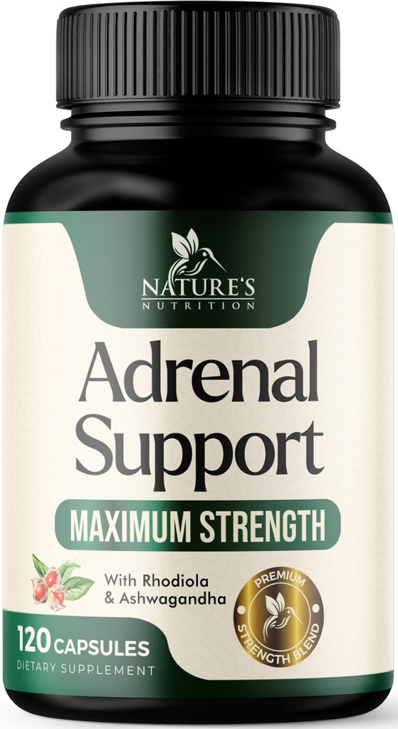 Adrenal Supplements Cortex Complex, Nejlepší doplněk energie, Podporuje Cortisol Zdraví & Energetické Úrovně, Denní Ashwagandha pro ženy & Muži, Podporuje Adrenal Únava & imunitní systém, 120 Kapsle