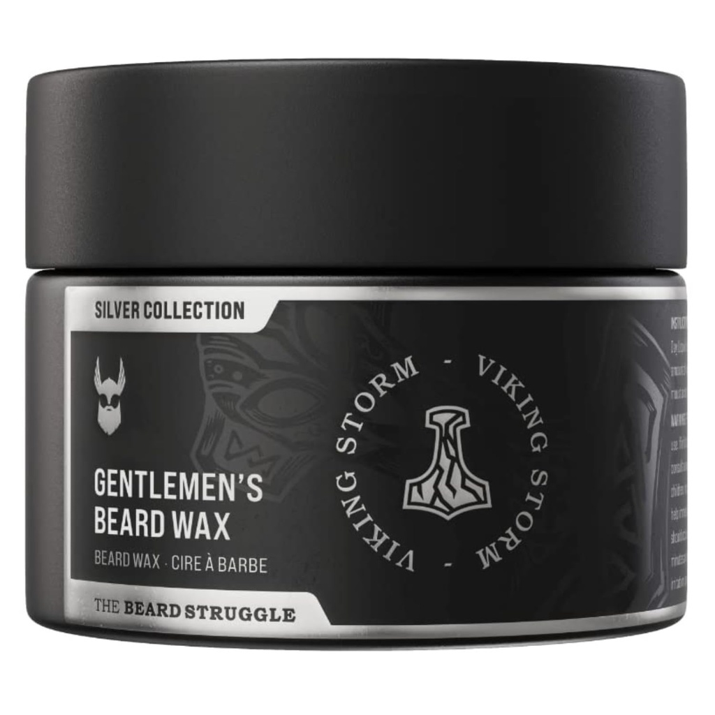 Pánské vousy s vousy pro muže od vousů - Viking Beard Wax pomáhá Tame Style & Groom - Stříbrná sbírka, Viking Storm - knírek vosk, 50g / 1.76 US. oz.
