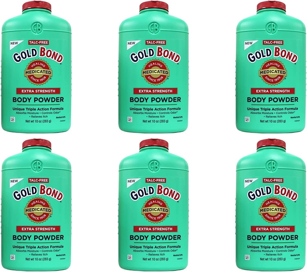Gold Bond Body Powder Medicated Extra Strength - 10 oz, balení po 6, Talc- Free