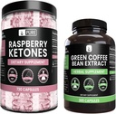 PURE Original INGREDIENTS Raspberry Ketone a Green Coffee Bean Extract Bundle, Různé velikosti, No Fillers, Laboratoř ověřen