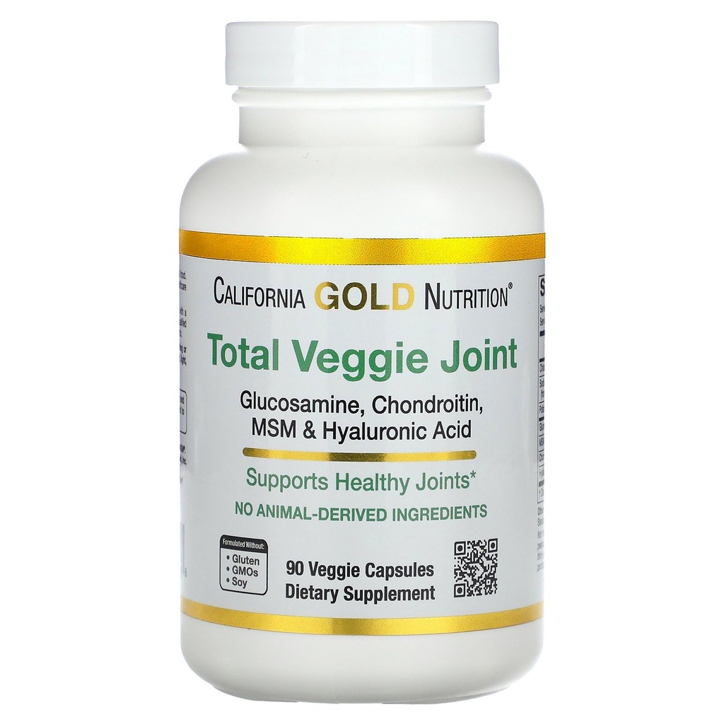California Gold Nutrition Vegetarian Glucosamine, Chondroitin, Hyaluronic Acid, MSM, Total Veggie Joint & Bone Support Formule, Non GMO, No Soy, Gluten Free, 90 Veggie Kapsle