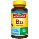 Nature Made Vitamin B12 1000 mcg, Dietní dodatek pro podporu metabolismu energie, 90 Softgels, 90 Den Dodávka